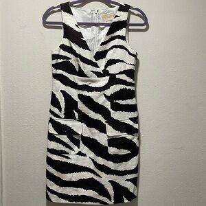 MICHAEL Michael Kors Black and White Zebra Mini Dress